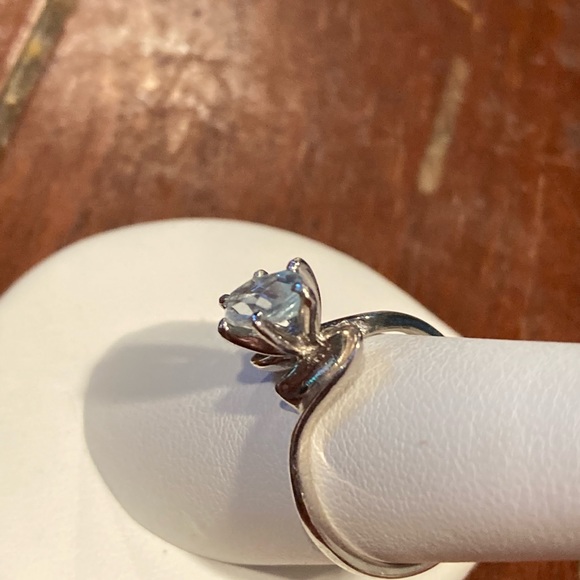NWOT MARQUISE AQUAMARINE SET IN 925 SILVER. SZ 7.5 - Picture 2 of 6